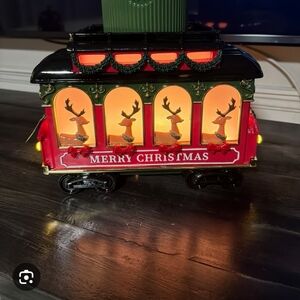 Bath & Body Works Christmas Luminary Train Trolley Light Up 3 Wick Candle Holder